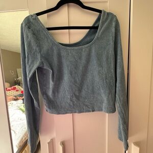Wild Fable Blue Ribbed Long Sleeve Tee